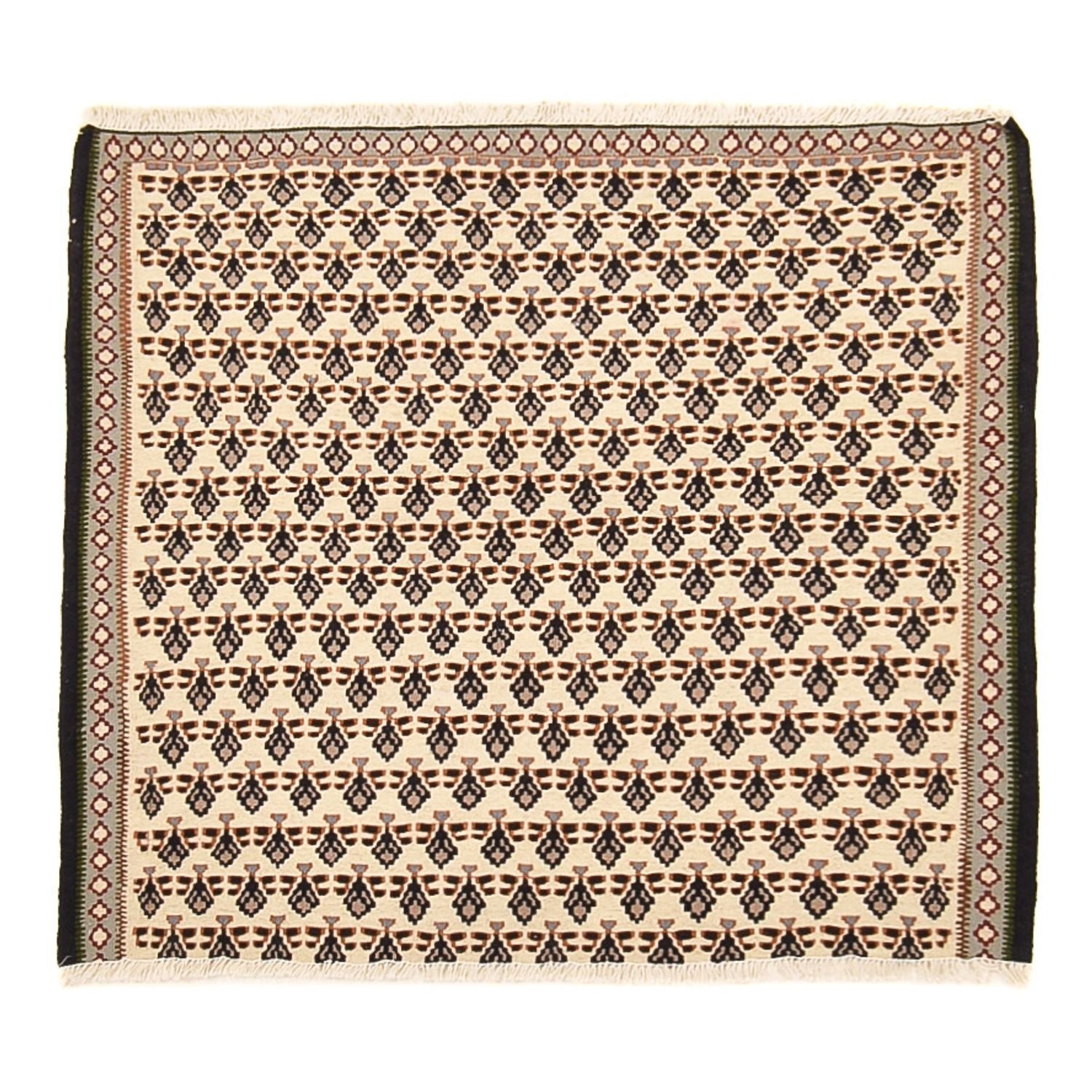 Kelim-tæppe - orientalsk - 85 x 82 cm - creme
