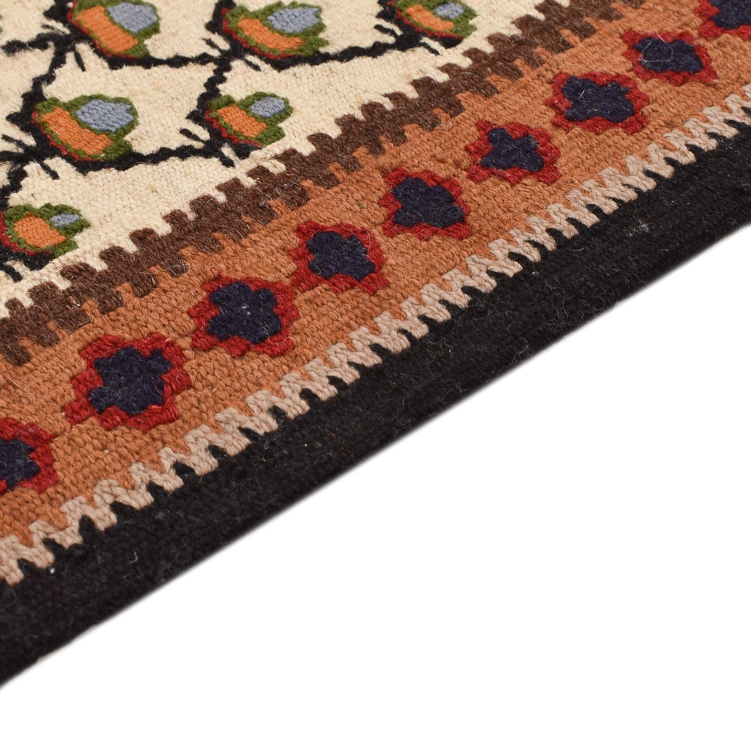 Kelim-tæppe - orientalsk - 88 x 85 cm - creme