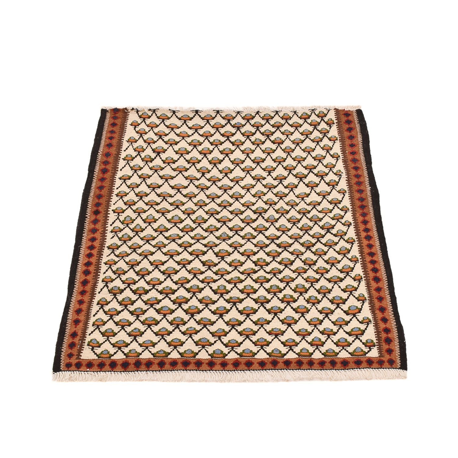 Kelim-tæppe - orientalsk - 88 x 85 cm - creme