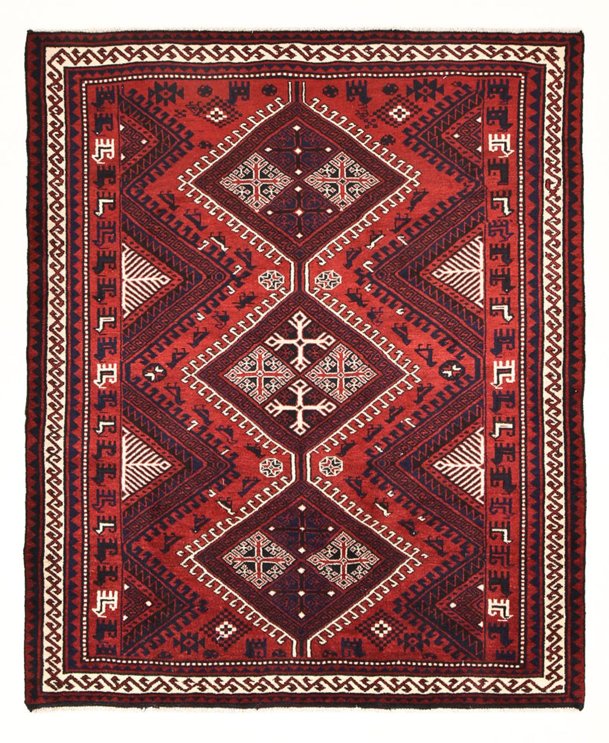 Persisk tæppe - Nomadisk - 260 x 217 cm - bordeaux rød