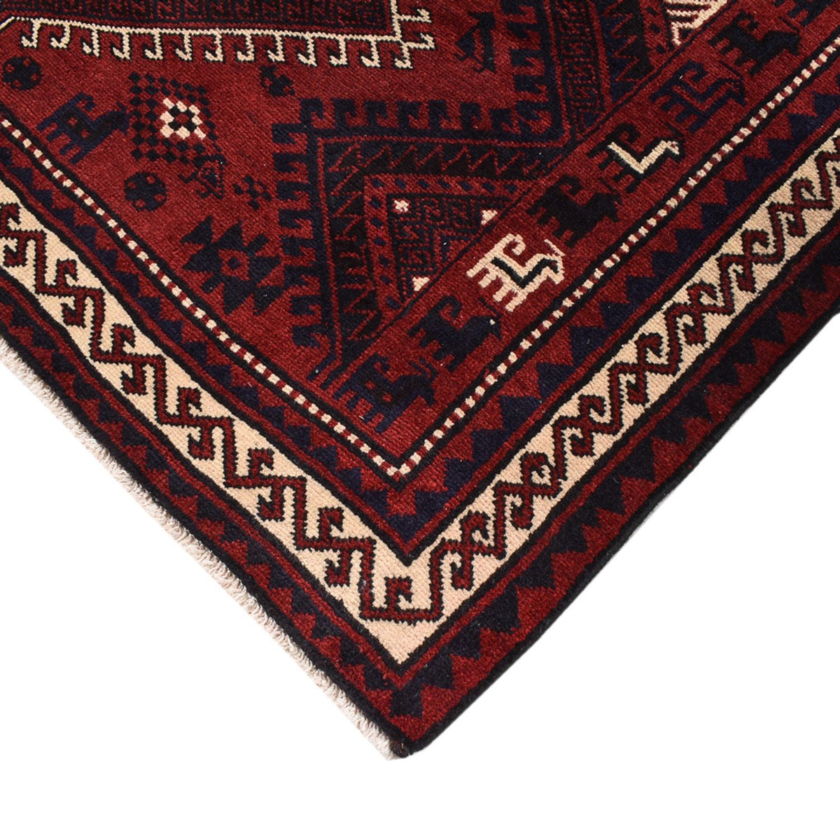 Persisk tæppe - Nomadisk - 260 x 217 cm - bordeaux rød
