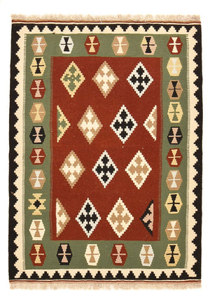 Kelim-tæppe - orientalsk - 146 x 110 cm - flerfarvet