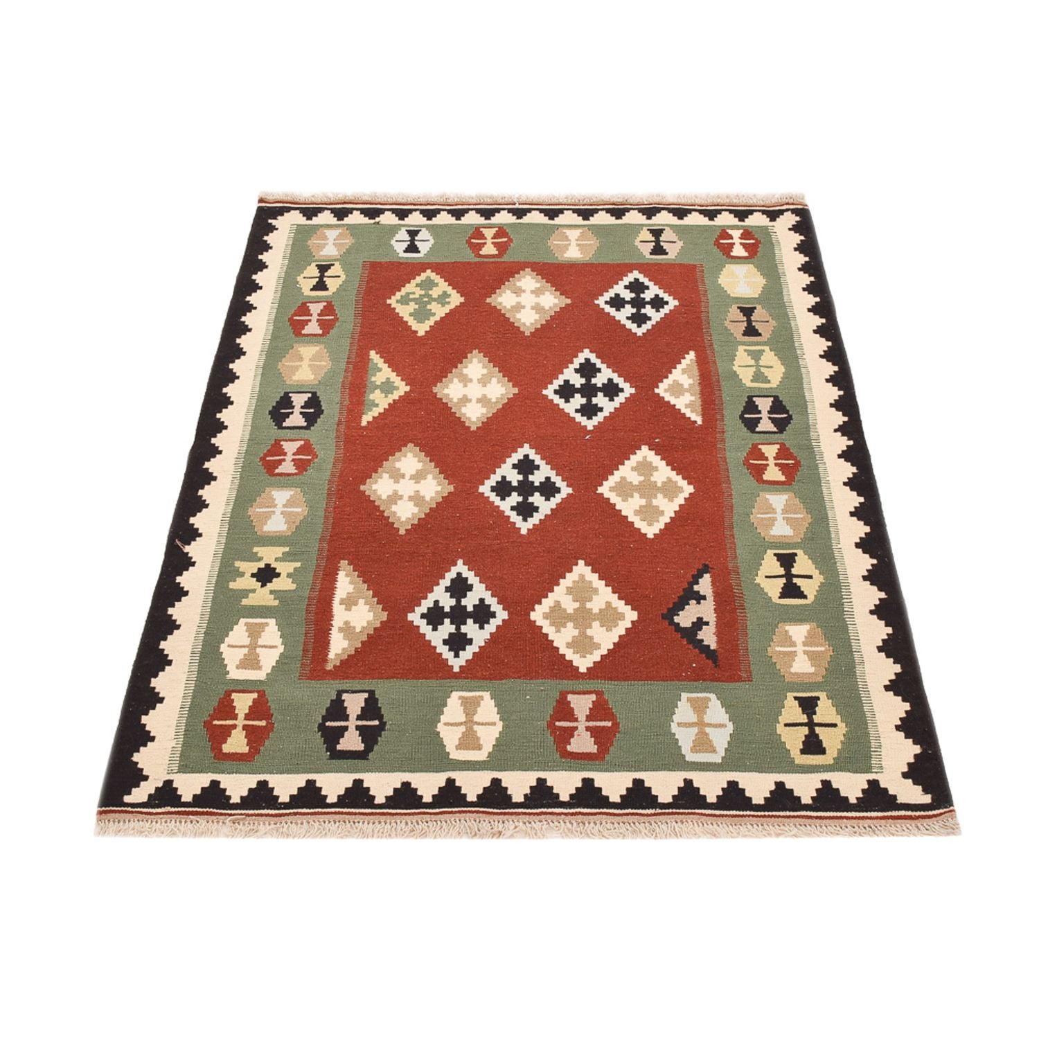 Kelim-tæppe - orientalsk - 146 x 110 cm - flerfarvet