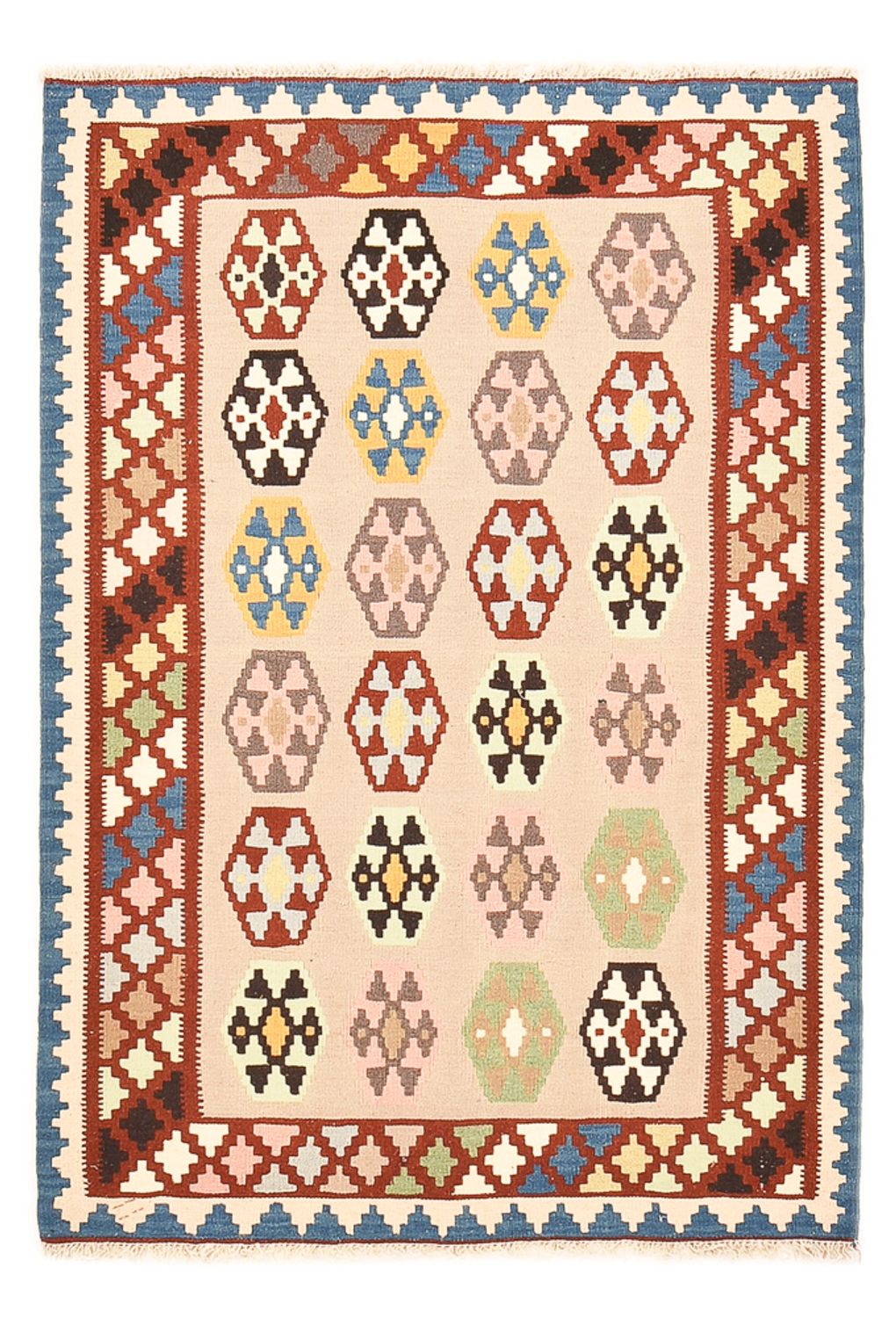 Kelim-tæppe - orientalsk - 146 x 103 cm - flerfarvet