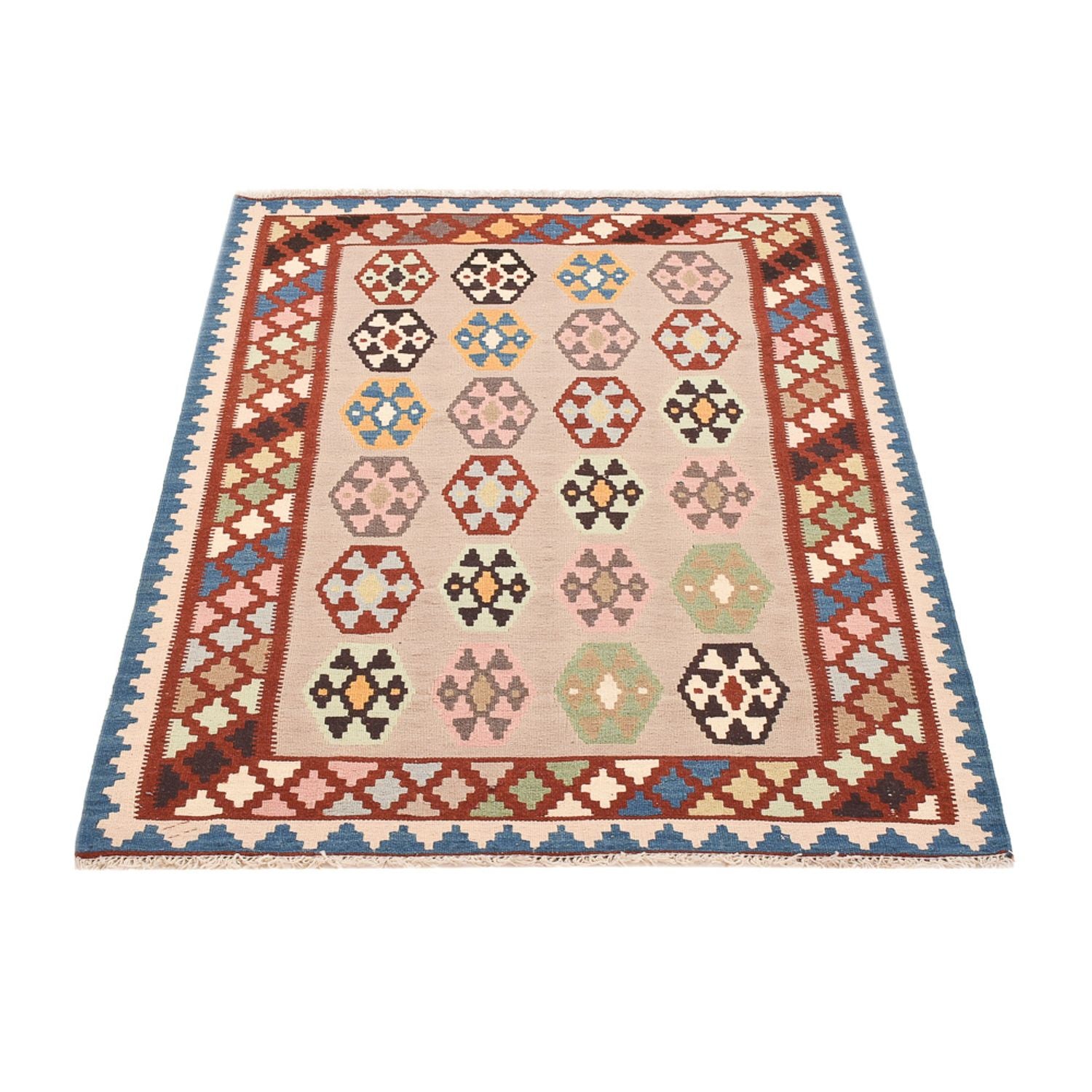 Kelim-tæppe - orientalsk - 146 x 103 cm - flerfarvet