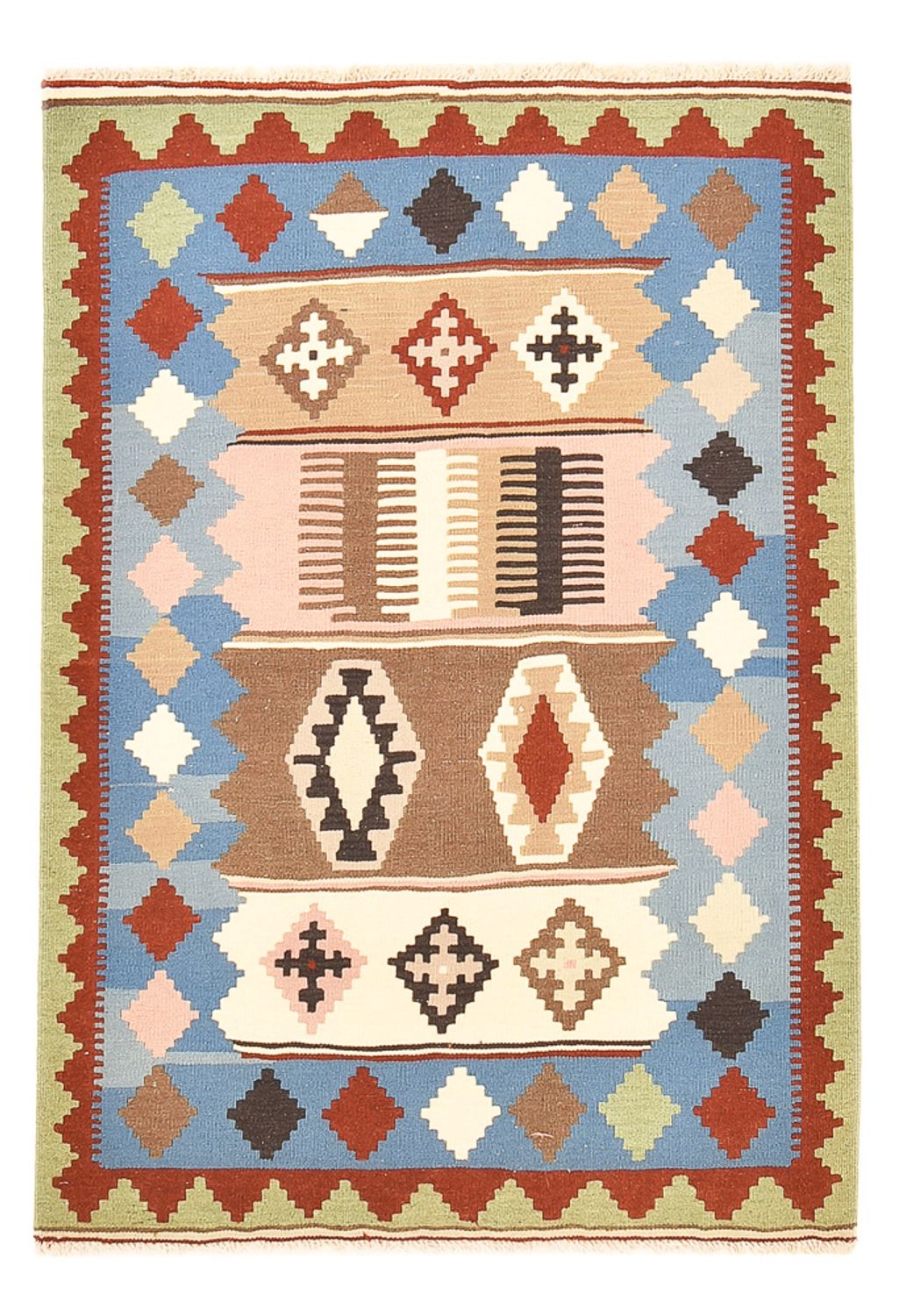 Kelim-tæppe - orientalsk - 144 x 102 cm - flerfarvet