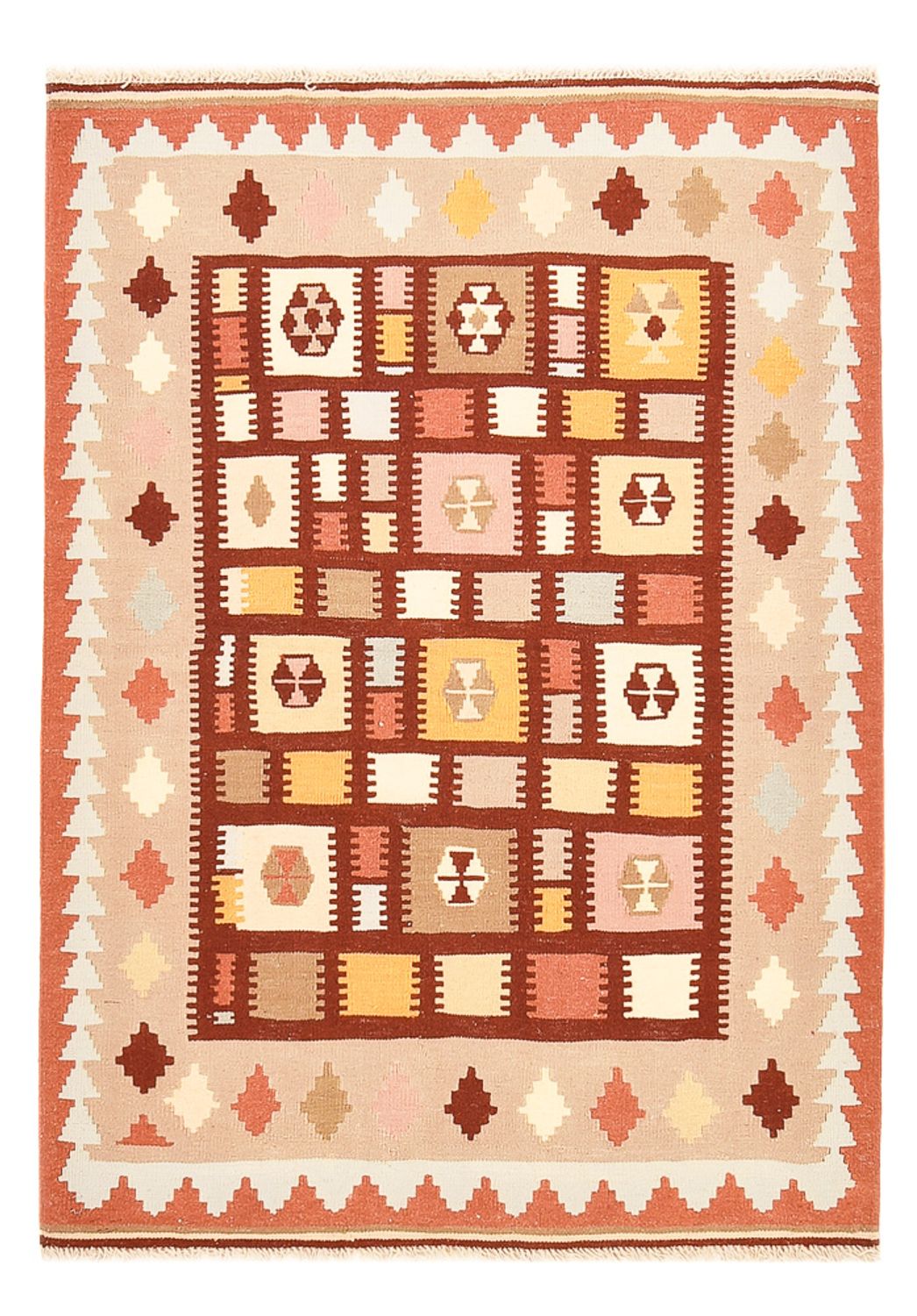 Kelim-tæppe - orientalsk - 147 x 103 cm - flerfarvet