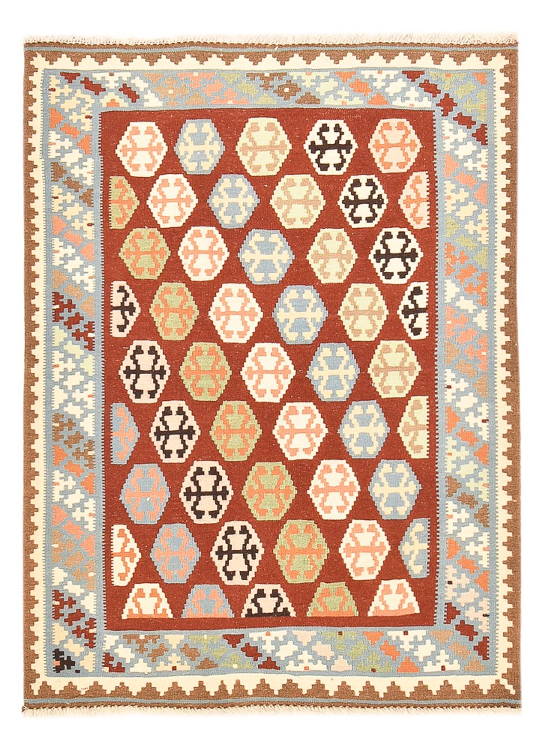 Kelim-tæppe - orientalsk - 145 x 107 cm - flerfarvet