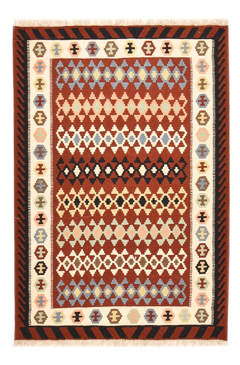 Kelim-tæppe - orientalsk - 148 x 100 cm - flerfarvet