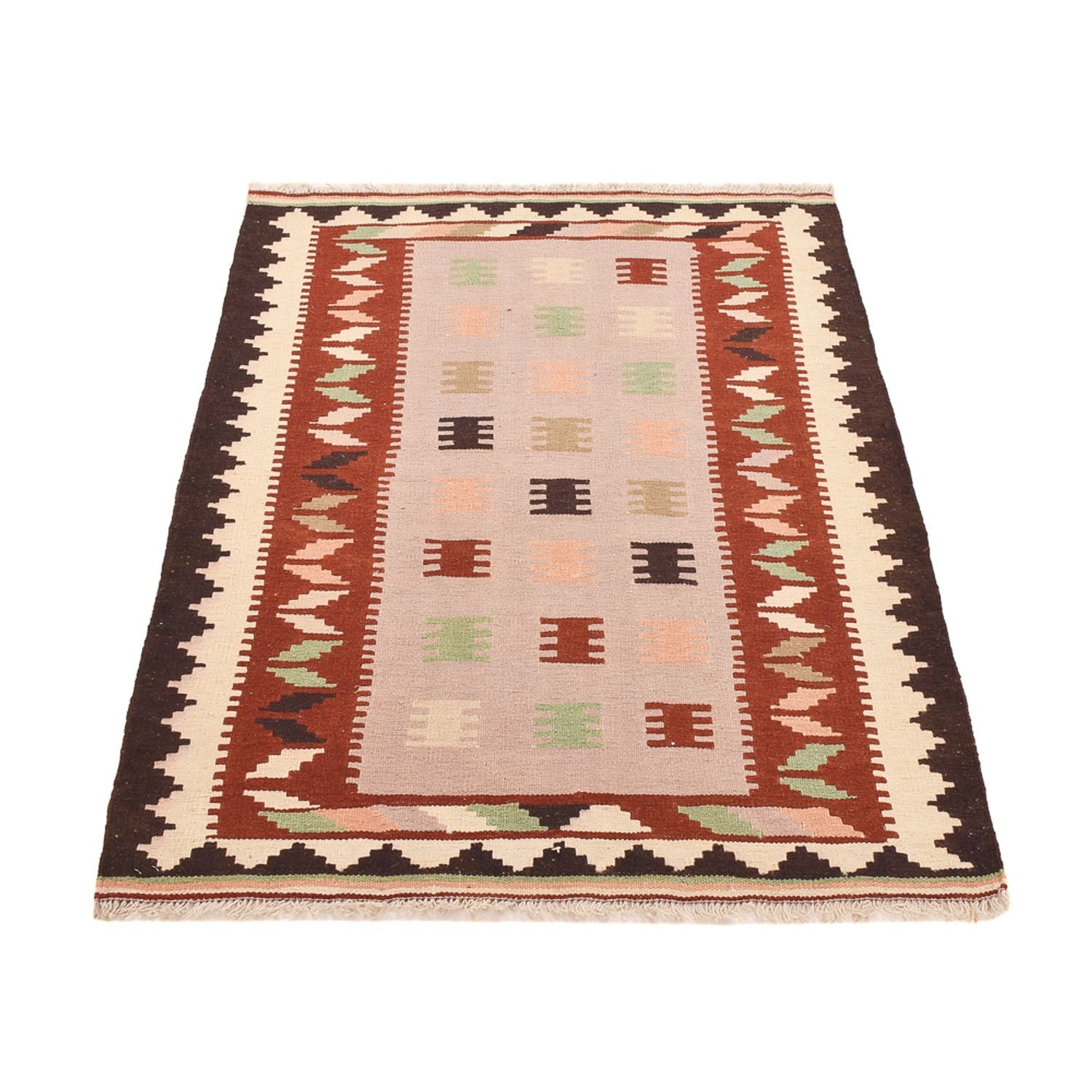 Kelim-tæppe - orientalsk - 142 x 102 cm - flerfarvet