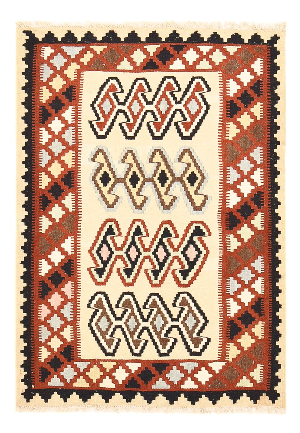 Kelim-tæppe - orientalsk - 148 x 105 cm - flerfarvet