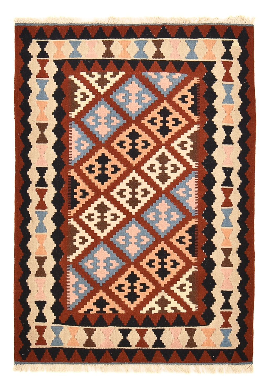 Kelim-tæppe - orientalsk - 146 x 100 cm - flerfarvet