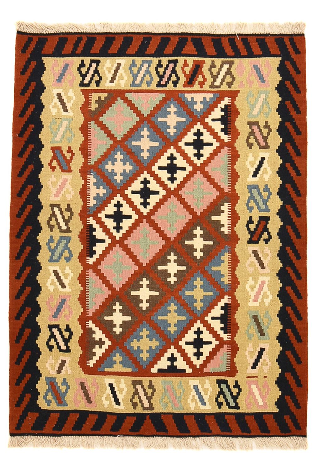 Kelim-tæppe - orientalsk - 140 x 104 cm - flerfarvet