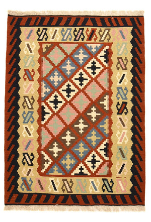 Kelim-tæppe - orientalsk - 140 x 104 cm - flerfarvet