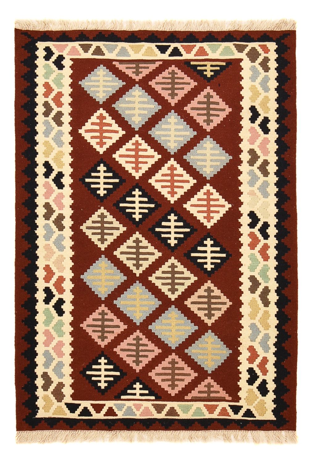 Kelim-tæppe - orientalsk - 147 x 103 cm - flerfarvet