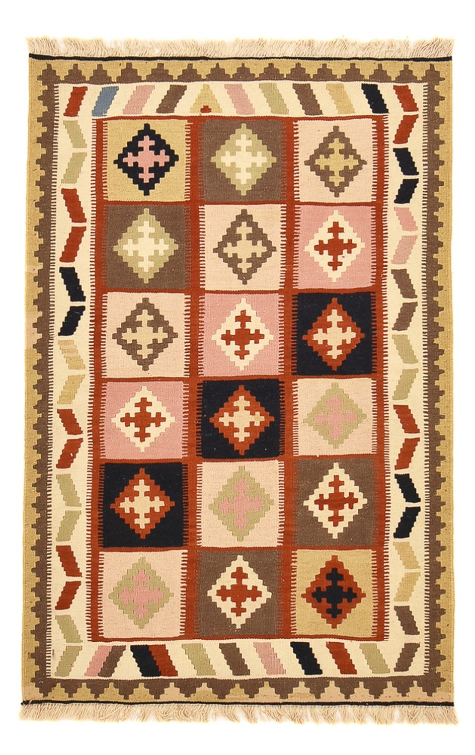 Kelim-tæppe - orientalsk - 146 x 100 cm - flerfarvet