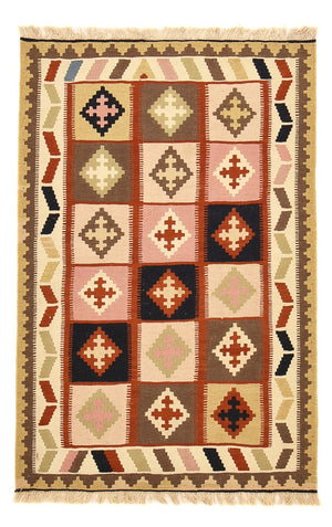 Kelim-tæppe - orientalsk - 146 x 100 cm - flerfarvet