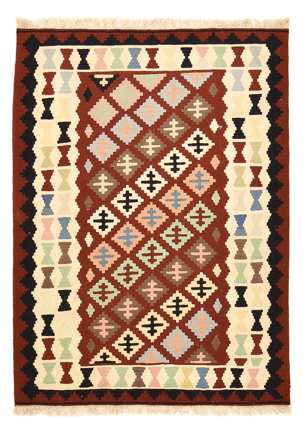 Kelim-tæppe - orientalsk - 148 x 110 cm - flerfarvet