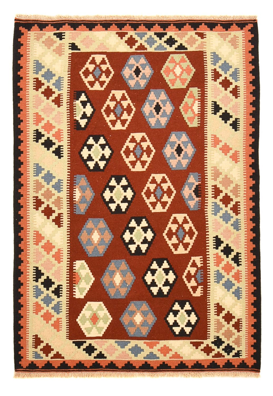 Kelim-tæppe - orientalsk - 149 x 103 cm - flerfarvet