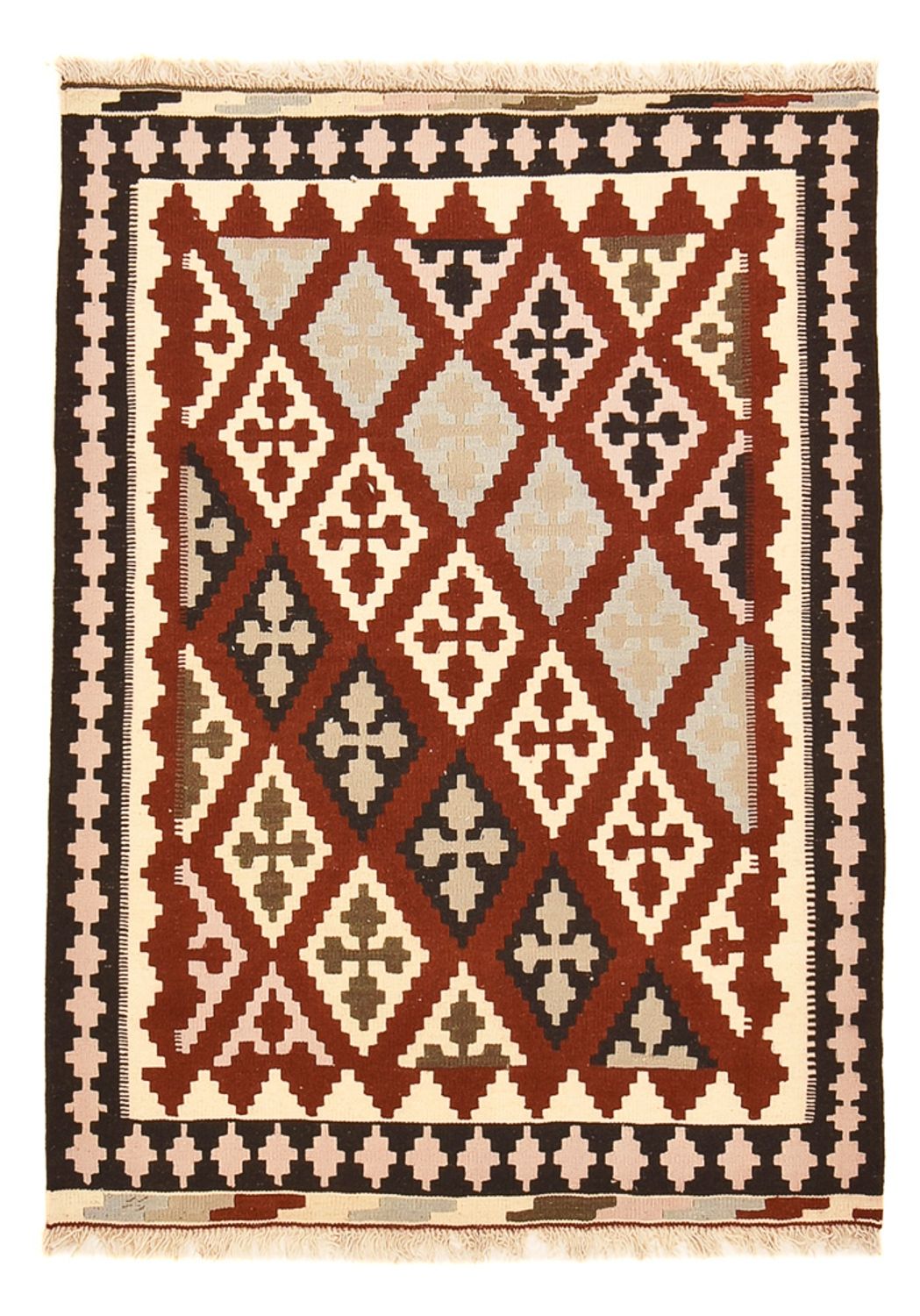 Kelim-tæppe - orientalsk - 146 x 110 cm - flerfarvet