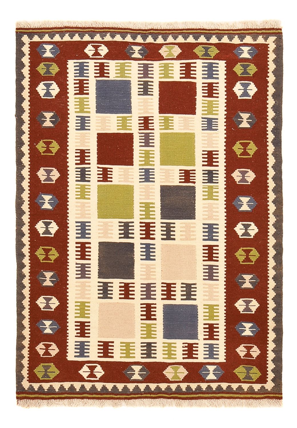 Kelim-tæppe - orientalsk - 146 x 102 cm - flerfarvet