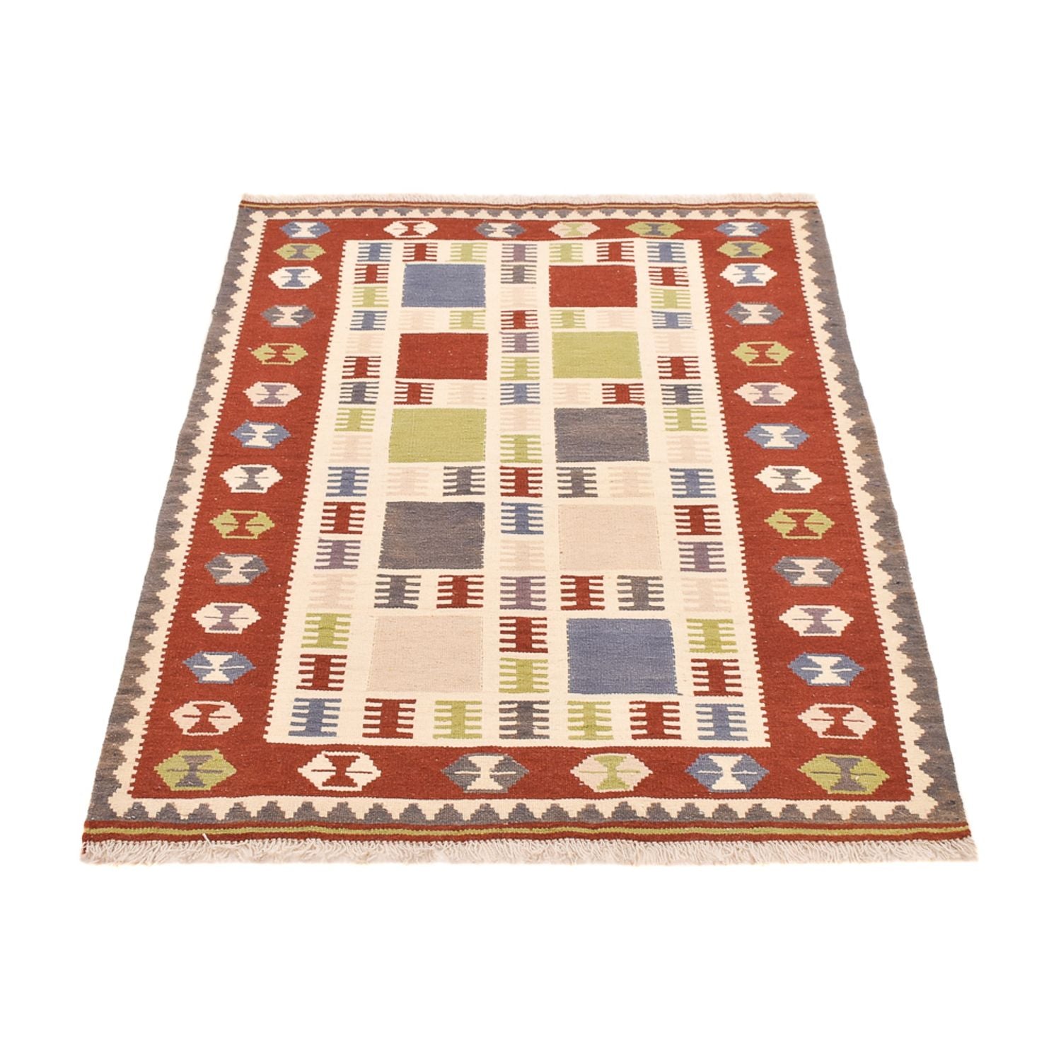 Kelim-tæppe - orientalsk - 146 x 102 cm - flerfarvet