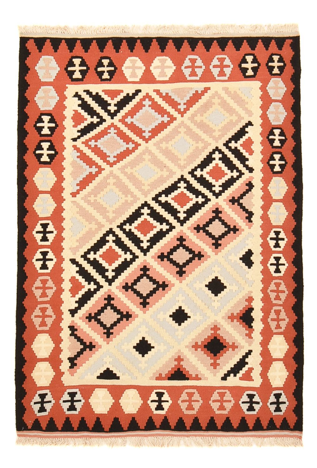 Kelim-tæppe - orientalsk - 145 x 102 cm - flerfarvet