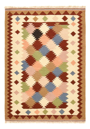 Kelim-tæppe - orientalsk - 145 x 106 cm - flerfarvet