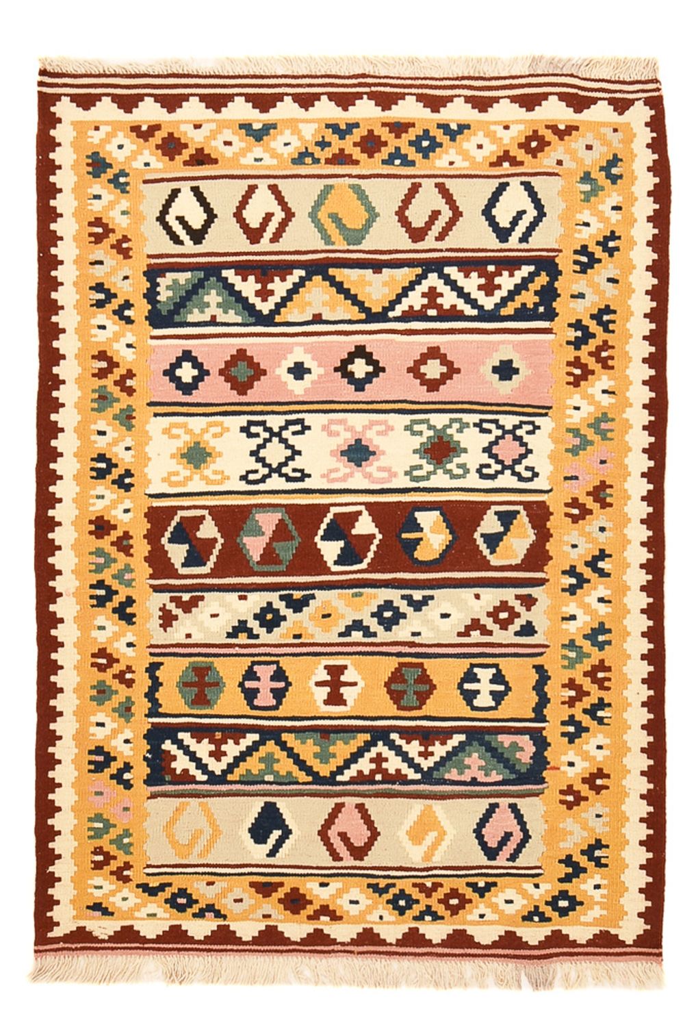 Kelim-tæppe - orientalsk - 144 x 105 cm - flerfarvet