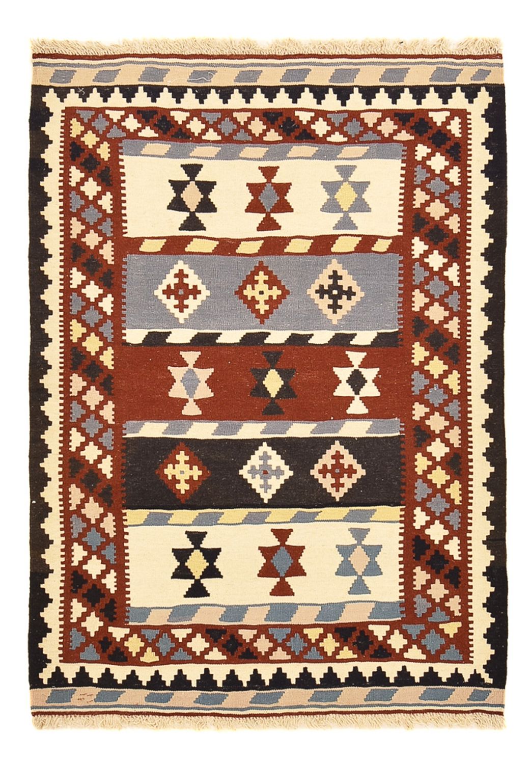 Kelim-tæppe - orientalsk - 146 x 102 cm - flerfarvet