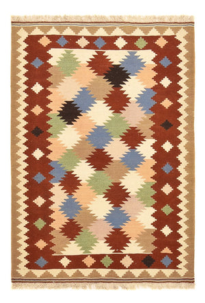 Kelim-tæppe - orientalsk - 146 x 100 cm - flerfarvet