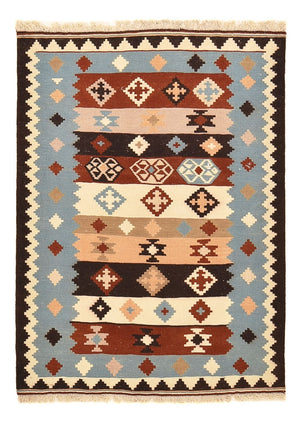 Kelim-tæppe - orientalsk - 142 x 103 cm - flerfarvet