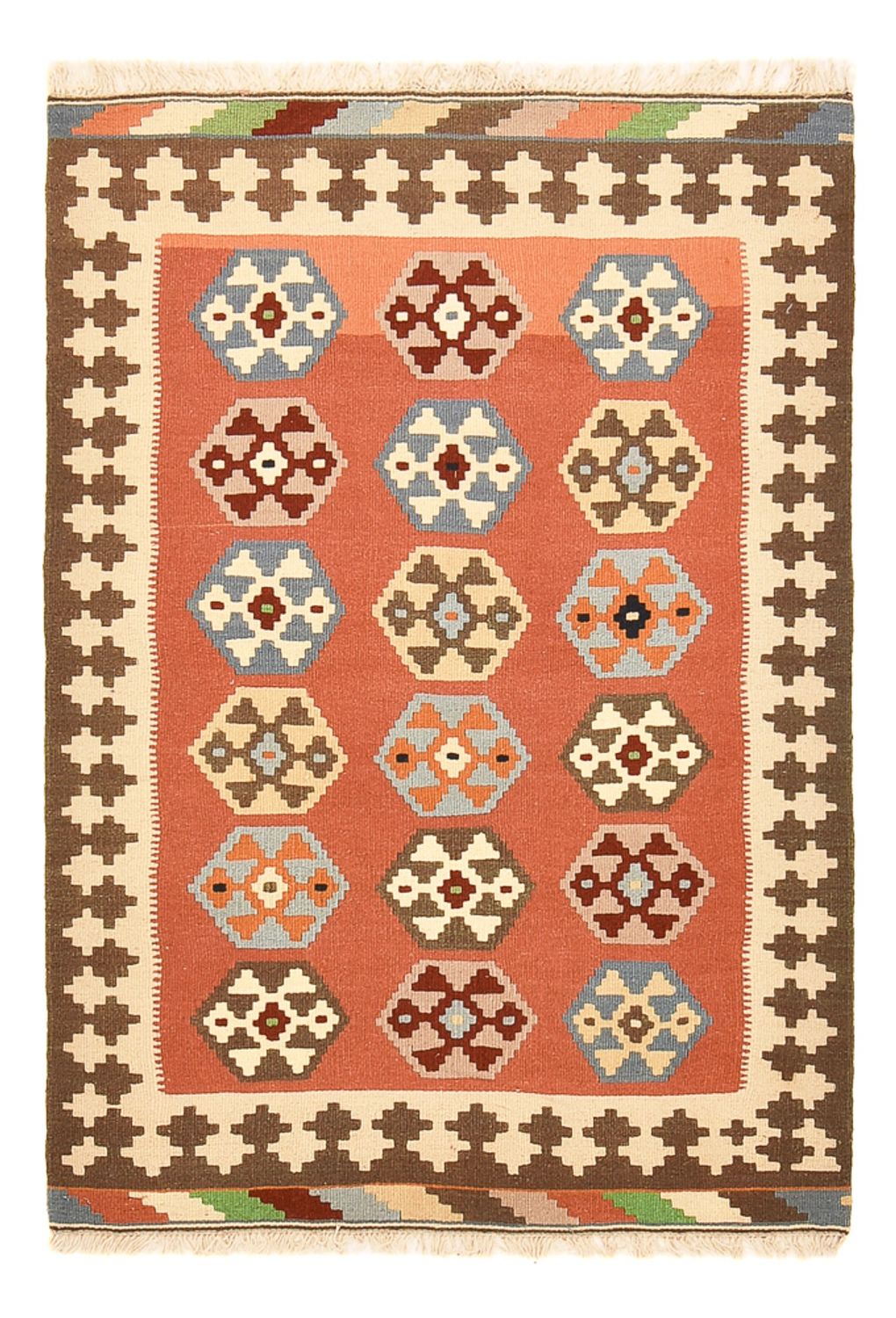 Kelim-tæppe - orientalsk - 146 x 100 cm - flerfarvet