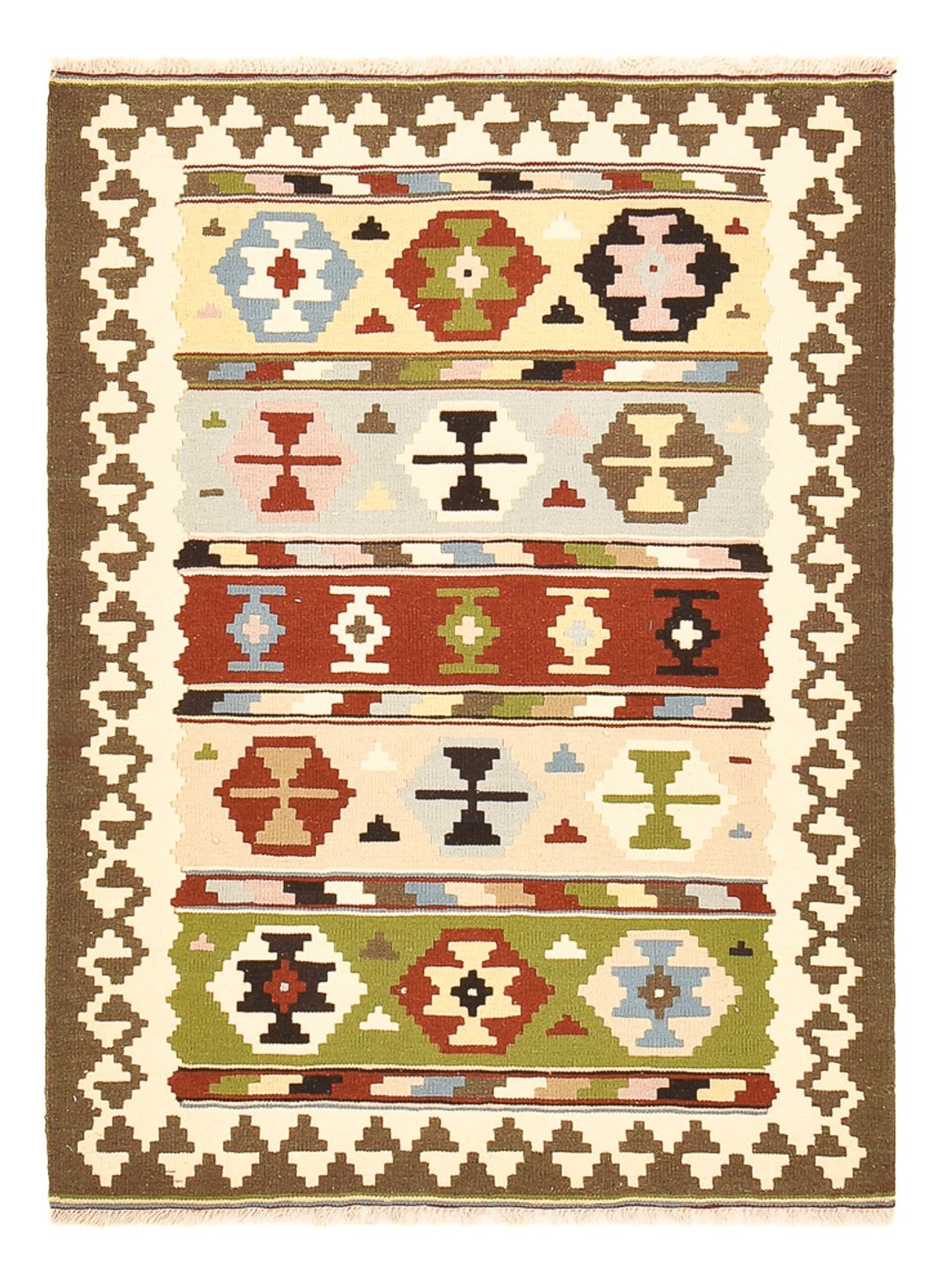Kelim-tæppe - orientalsk - 150 x 106 cm - flerfarvet
