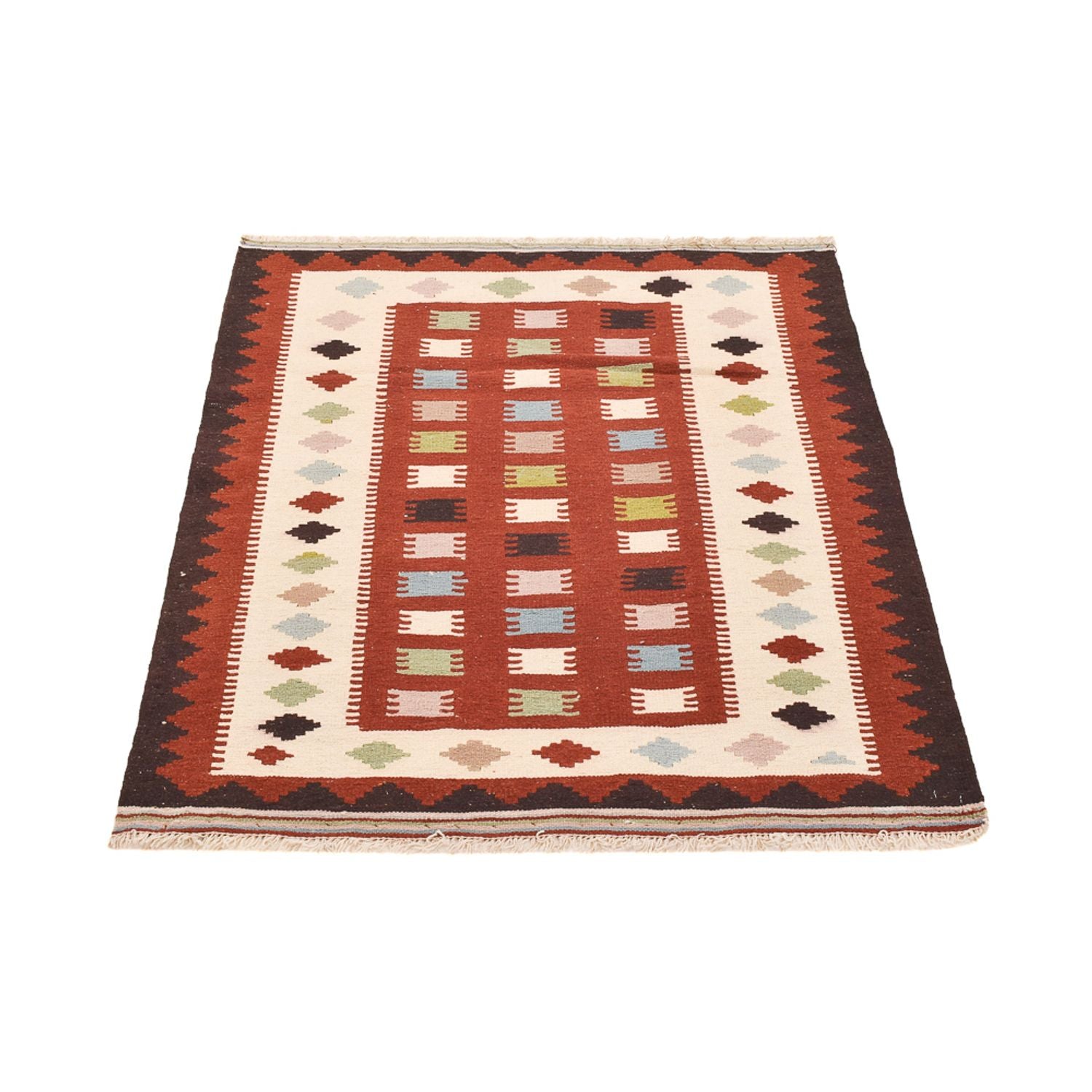 Kelim-tæppe - orientalsk - 137 x 103 cm - flerfarvet