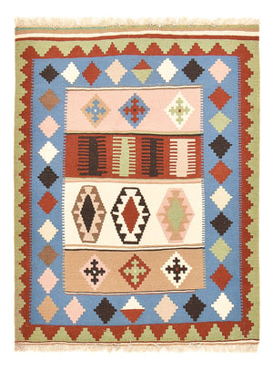 Kelim-tæppe - orientalsk - 140 x 103 cm - flerfarvet