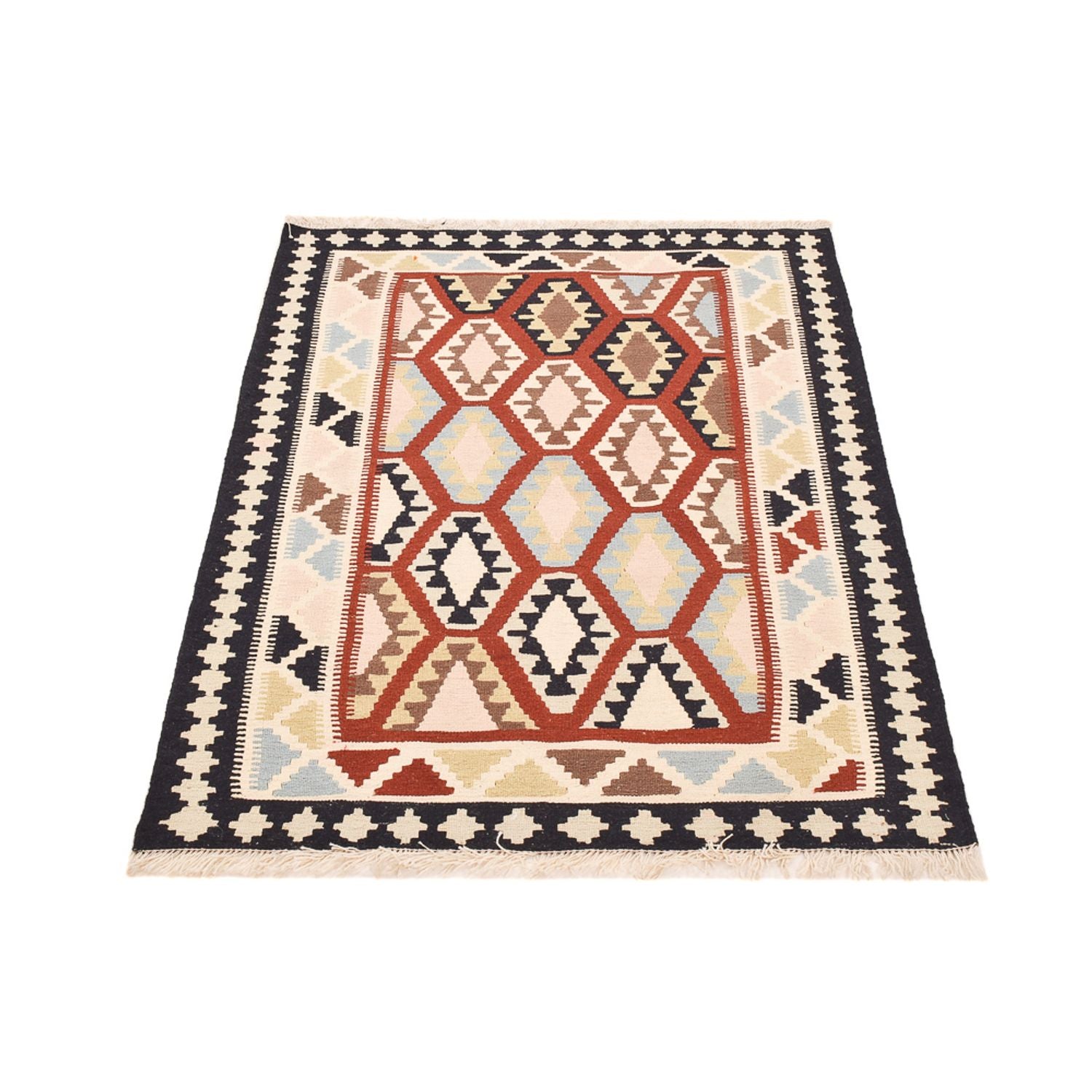 Kelim-tæppe - orientalsk - 145 x 104 cm - flerfarvet