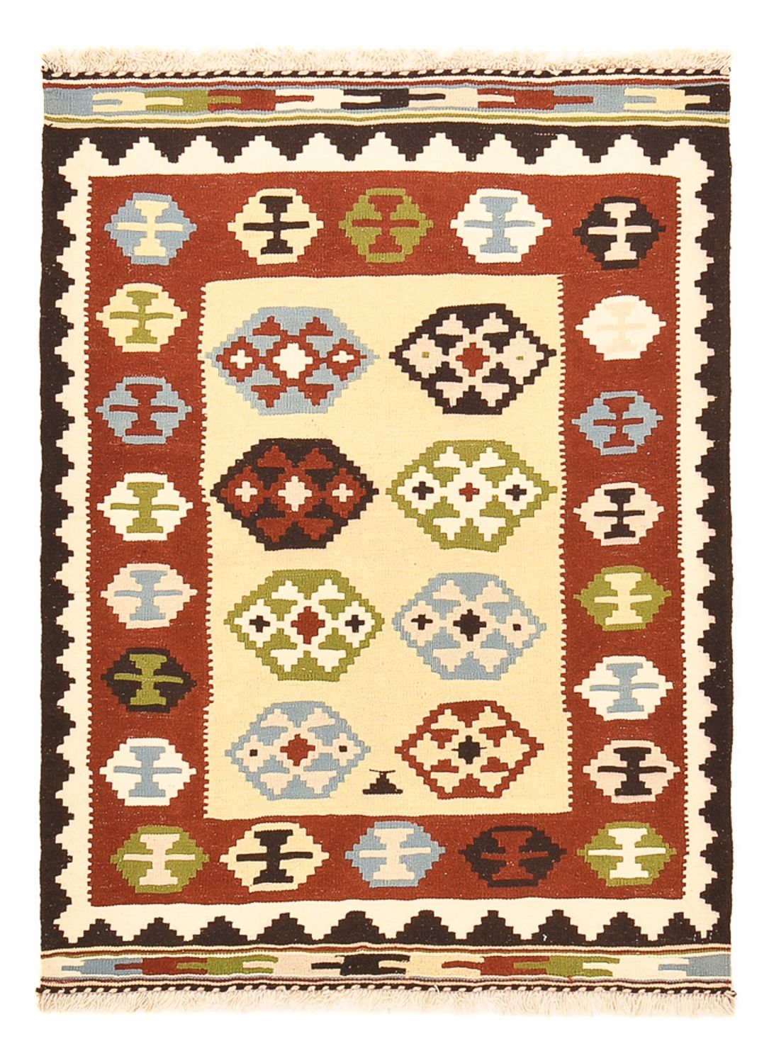 Kelim-tæppe - orientalsk - 143 x 102 cm - flerfarvet