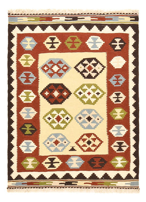 Kelim-tæppe - orientalsk - 143 x 102 cm - flerfarvet