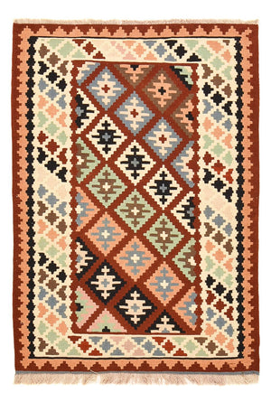 Kelim-tæppe - orientalsk - 145 x 102 cm - flerfarvet