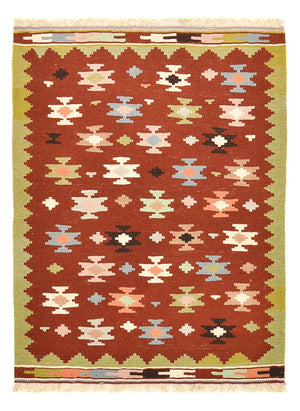 Kelim-tæppe - orientalsk - 132 x 97 cm - flerfarvet