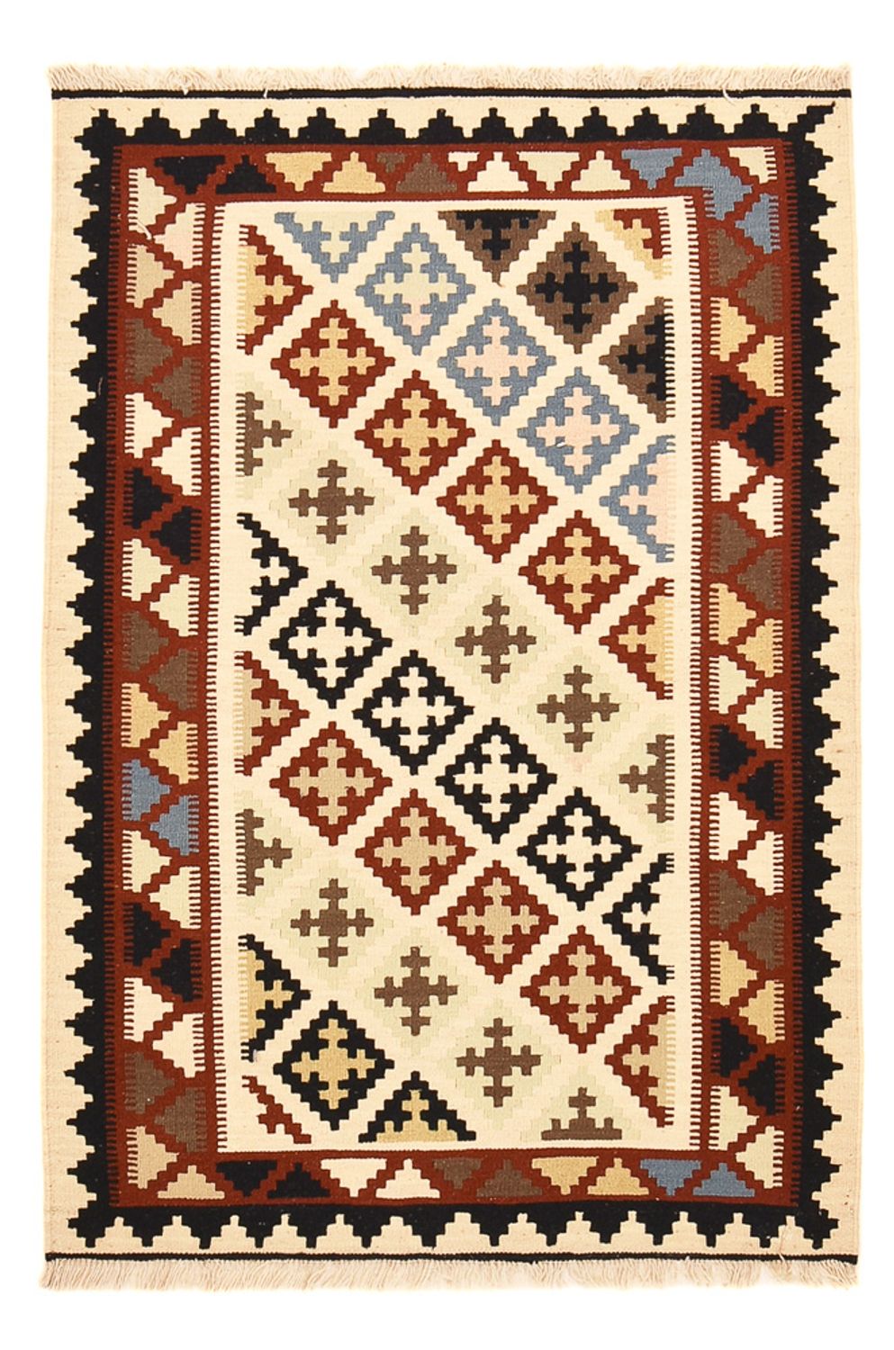 Kelim-tæppe - orientalsk - 146 x 100 cm - flerfarvet