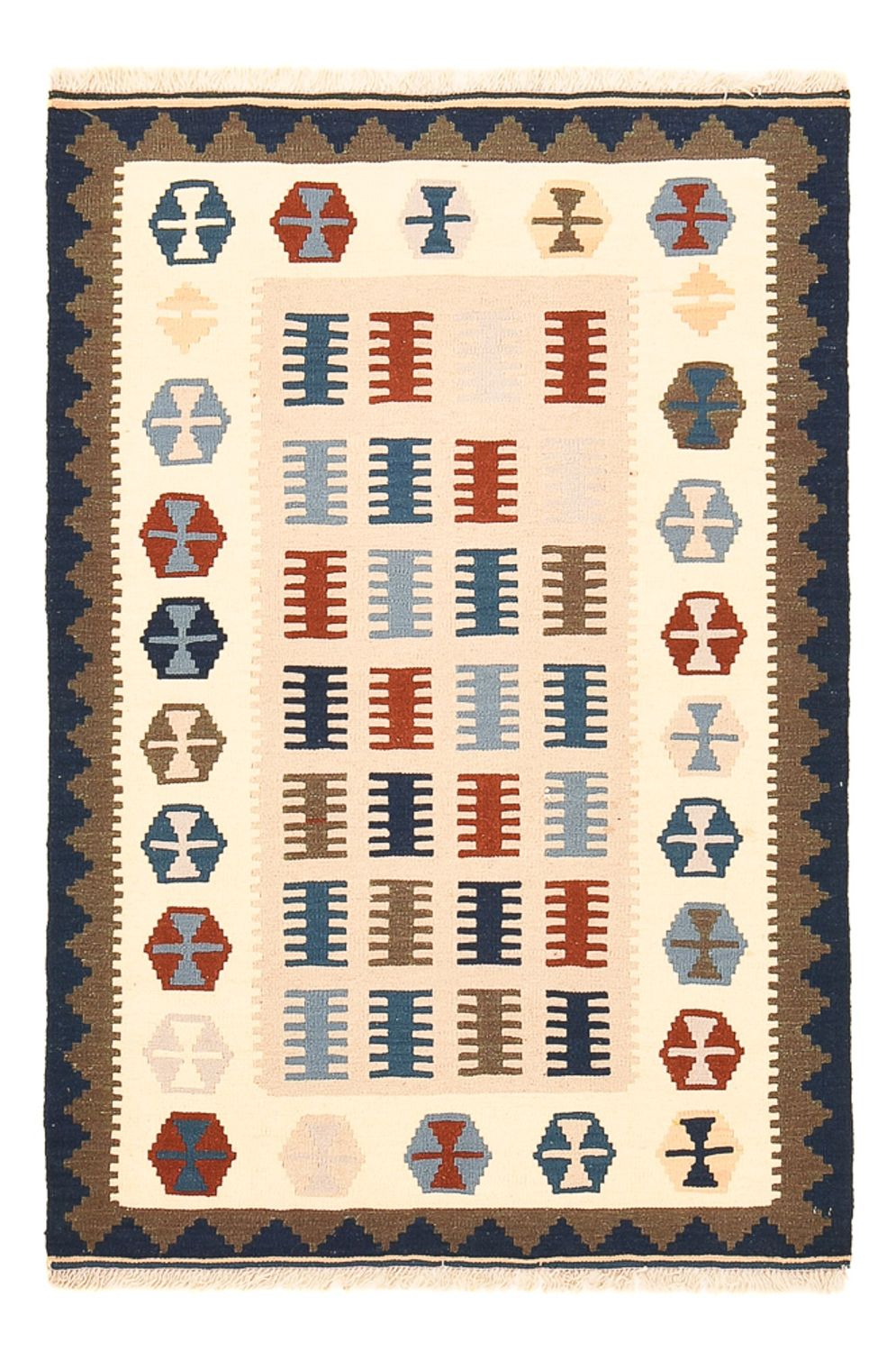 Kelim-tæppe - orientalsk - 150 x 98 cm - flerfarvet