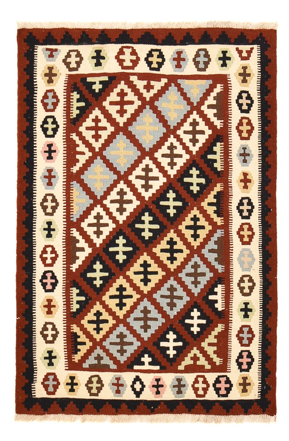 Kelim-tæppe - orientalsk - 150 x 104 cm - flerfarvet