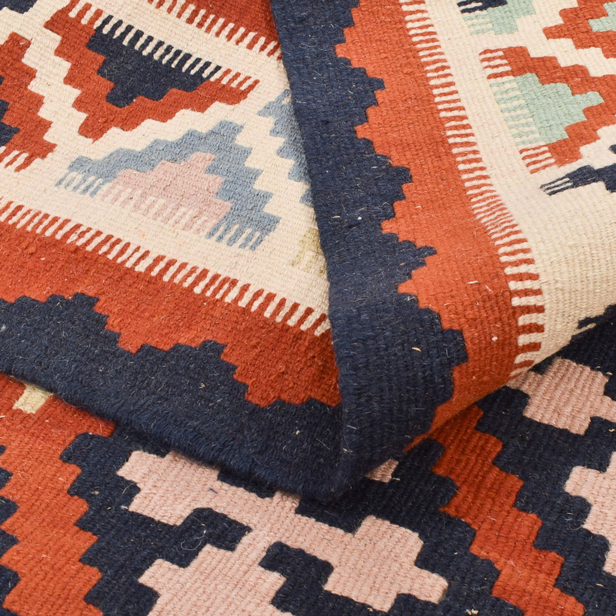 Kelim-tæppe - orientalsk - 142 x 107 cm - flerfarvet