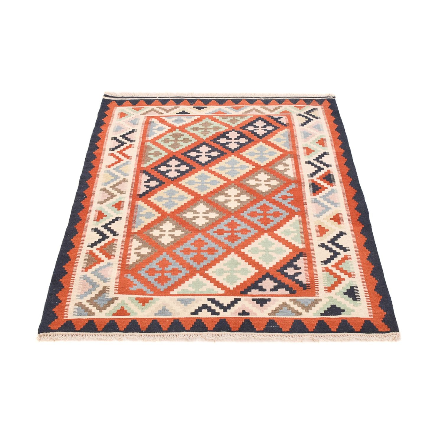 Kelim-tæppe - orientalsk - 142 x 107 cm - flerfarvet