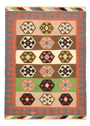 Kelim-tæppe - orientalsk - 137 x 100 cm - flerfarvet