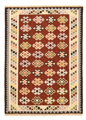 Kelim-tæppe - orientalsk - 145 x 106 cm - flerfarvet