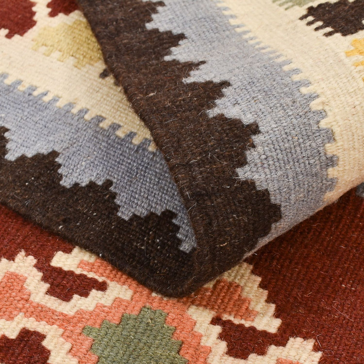 Kelim-tæppe - orientalsk - 145 x 106 cm - flerfarvet