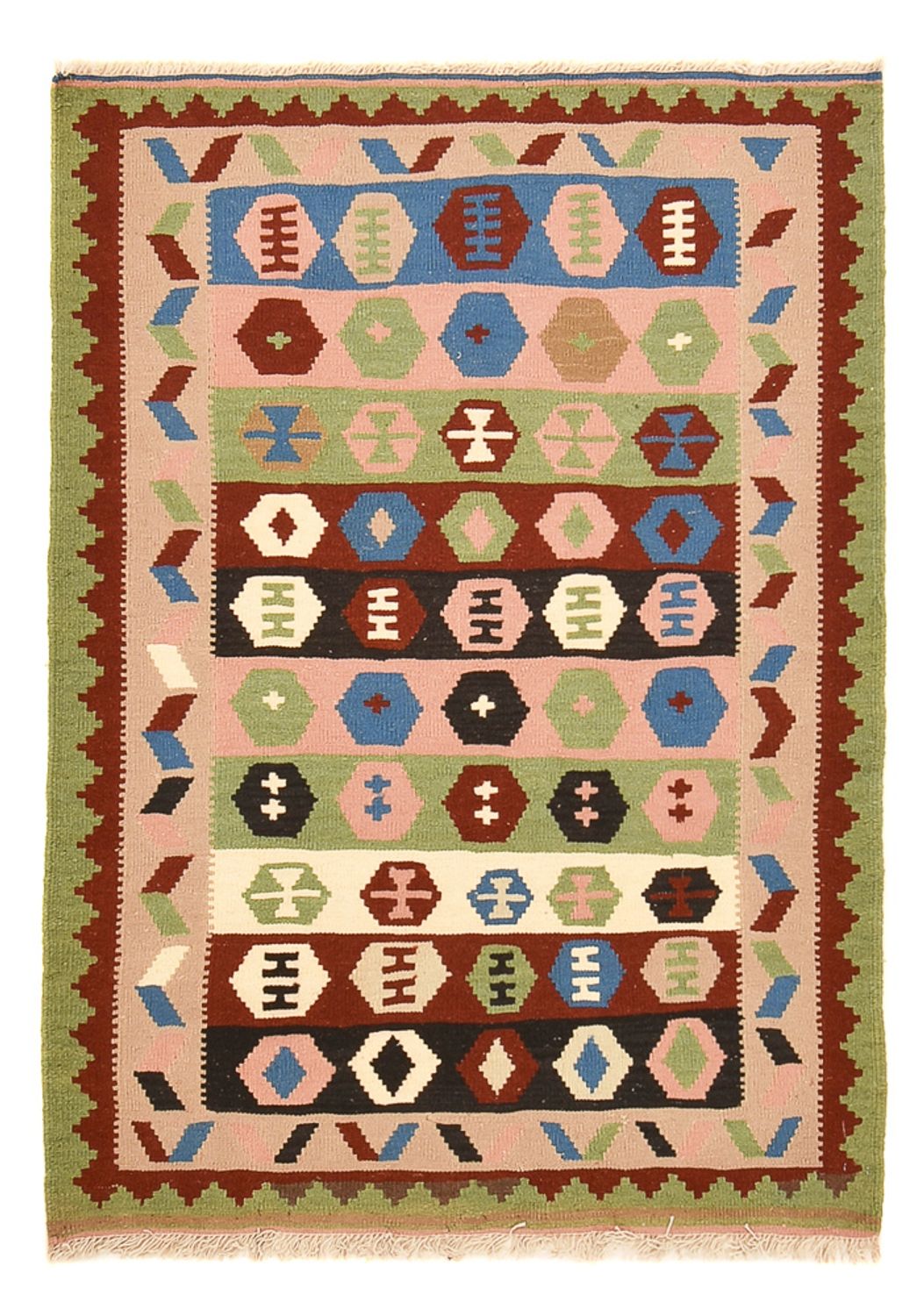 Kelim-tæppe - orientalsk - 150 x 107 cm - flerfarvet